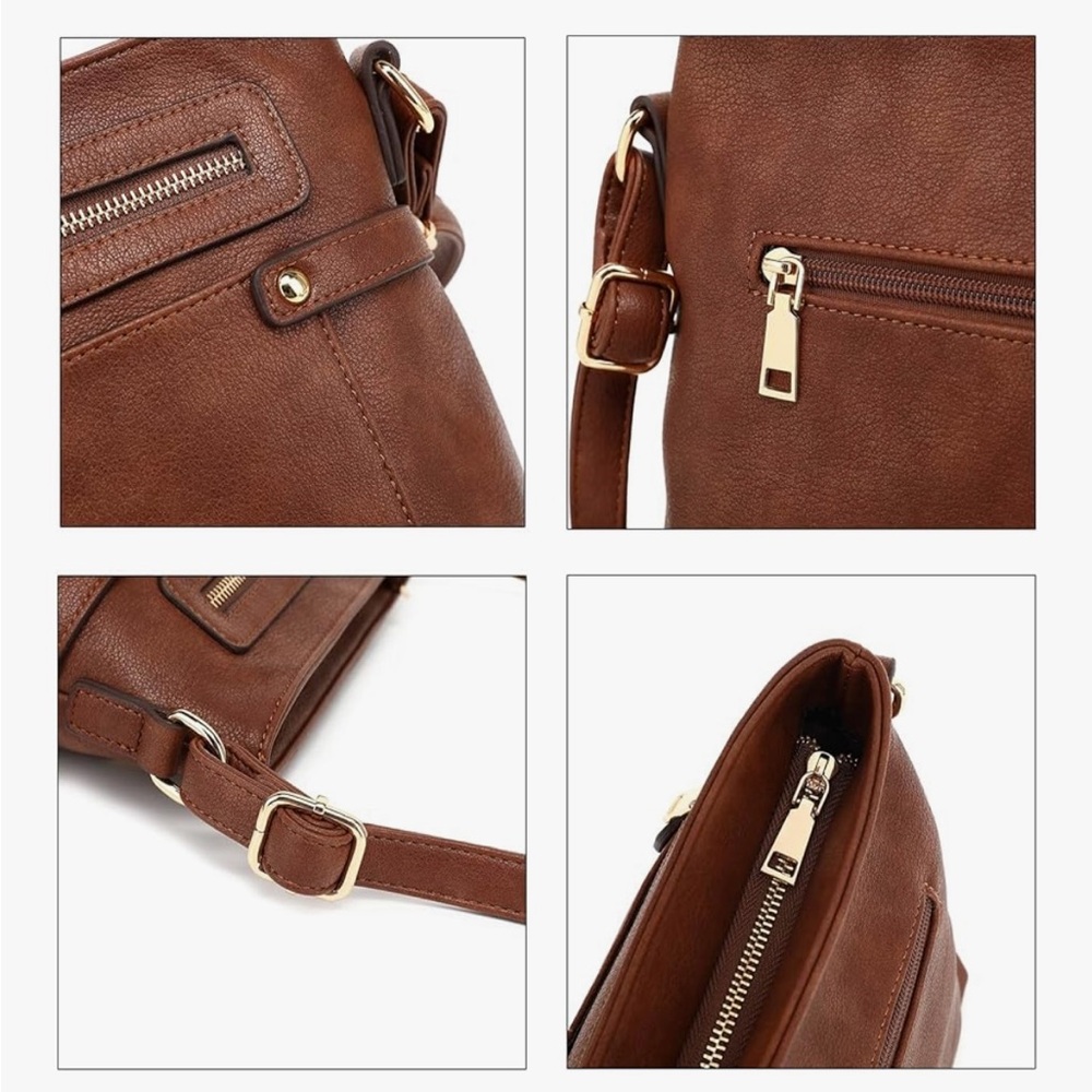 NWT Brown Leather Crossbody Bag - Picture 11 of 14